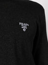 Logo Silk Knit Top Black - PRADA - BALAAN 3