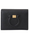 Gancini Logo Half Wallet Black - SALVATORE FERRAGAMO - BALAAN 2