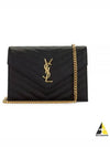 Women's Logo Envelope Chain Long Wallet Black - SAINT LAURENT - BALAAN 2