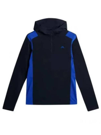 Lucas Quarter Zip Hooded Long Sleeve T-Shirt Club Blue - J.LINDEBERG - BALAAN 2