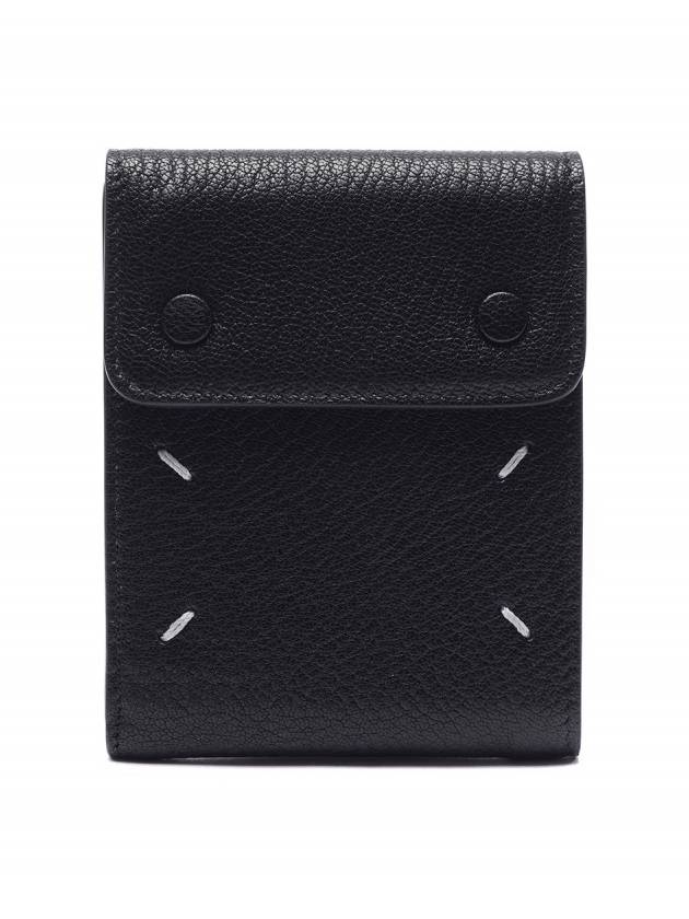 Contrast Stitch Halfwallet Black - MAISON MARGIELA - BALAAN.