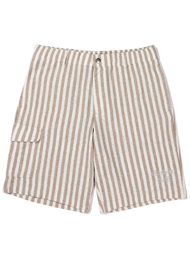 Striped Sweater Short Pants BEIGE MAN - MALBON GOLF - BALAAN 1