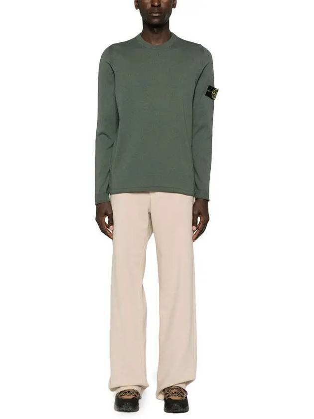 Raw Hand Cotton Crewneck Knit Top Dark Green - STONE ISLAND - BALAAN 3