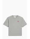 Small Heart Logo Boxy Fit Short Sleeve T-shirt Grey - AMI - BALAAN 2