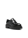 Triangle Logo Leather Loafers Black - PRADA - BALAAN 3