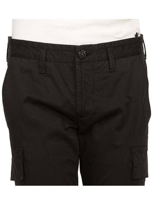 Logo Patch Cargo Straight Pants Black - STONE ISLAND - BALAAN 7