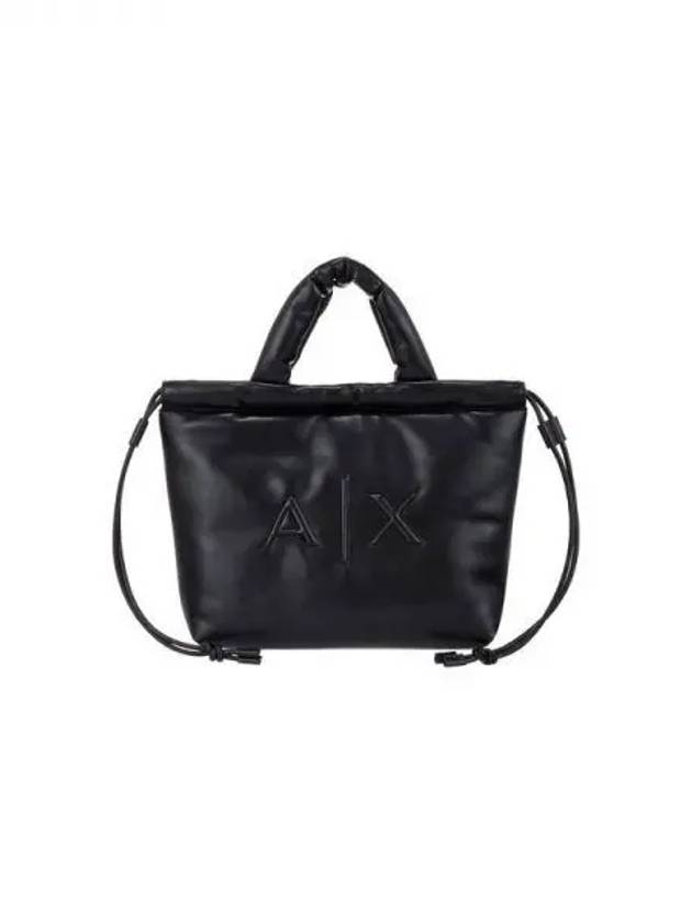 Women s embossed logo medium leather shopper bag black 270845 - ARMANI EXCHANGE - BALAAN 1