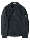 Organic Cotton Shirt Zip Up Jacket Grey - STONE ISLAND - BALAAN 8