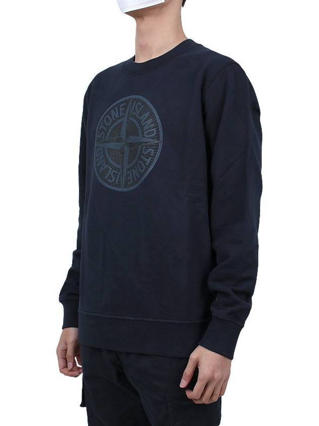 Men's Industrial One Print Sweatshirt Navy - STONE ISLAND - BALAAN 4