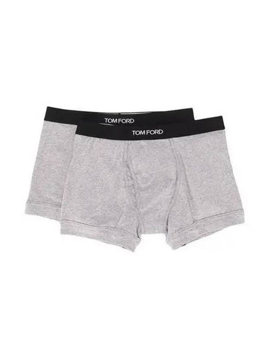 Men's Cotton Boxer Briefs Grey 2 Pack - TOM FORD - BALAAN 2