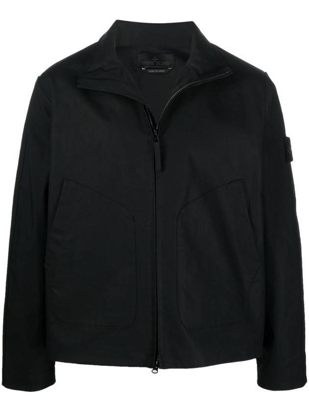 Ghost Piece Mac Supima Jacket Black - STONE ISLAND - BALAAN 1