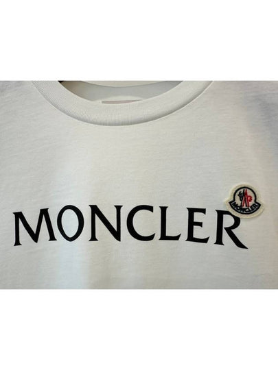 Kids T Shirt K19548C00015 89AFV Cream White Boys 8 10A - MONCLER - BALAAN 2