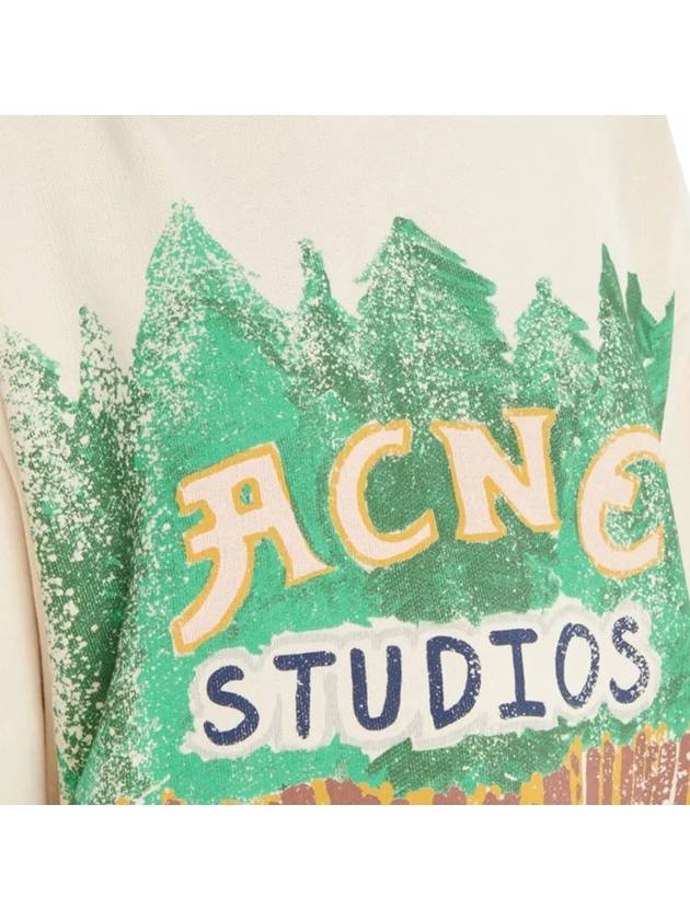 Print Hooded Top Green Ecru - ACNE STUDIOS - BALAAN 5