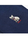 Embroidered French Bulldog Wool Muffler Navy - POLO RALPH LAUREN - BALAAN 4