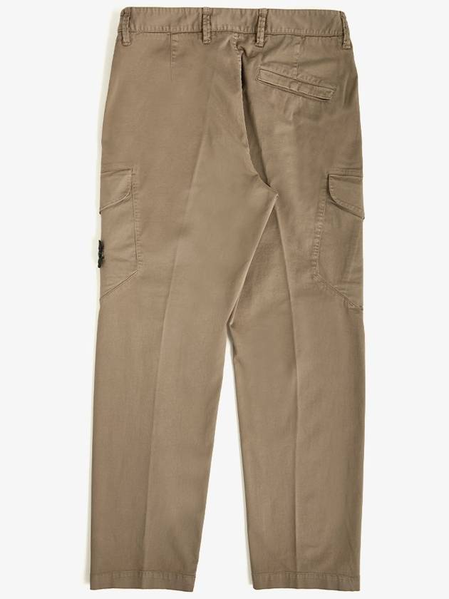 33908 Organic Cotton Satin Stretch Cargo Straight Pants Brown - STONE ISLAND - BALAAN 3