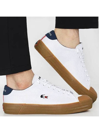 Gripshot Canvas Tricolor Low Top Sneakers White - LACOSTE - BALAAN 2