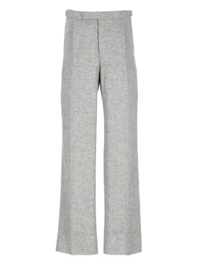 Wool Straight Pants Grey - THOM BROWNE - BALAAN 2