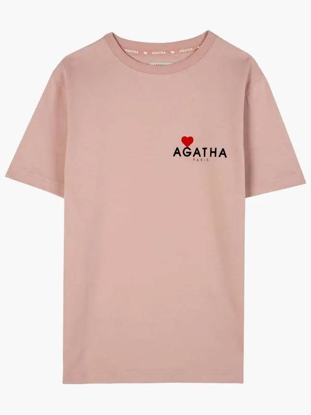 50th Anniversary Heart Embroidery Agata Logo Short Sleeve T-Shirt AGT136 108 - AGATHA APPAREL - BALAAN 2