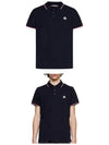 Stripe Trimming Logo Short Sleeve Polo Shirt Navy - MONCLER - BALAAN 5