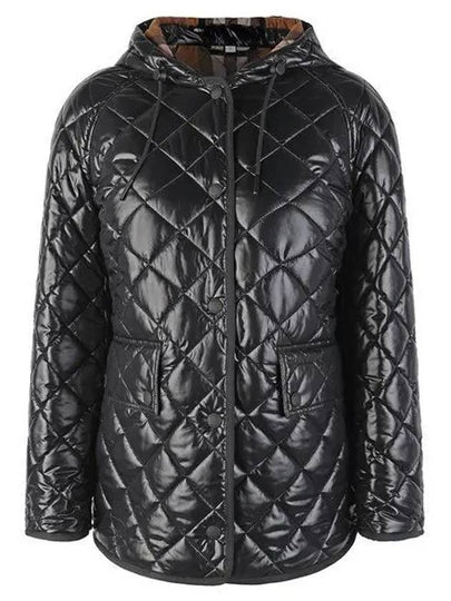 Diamond Quilted Reversible Hooded Jacket Brown Black - BURBERRY - BALAAN 2