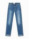 JEANS Women s Dark Blue High Rise Slim Straight Fit Denim J221696 1A4 - CALVIN KLEIN - BALAAN 2