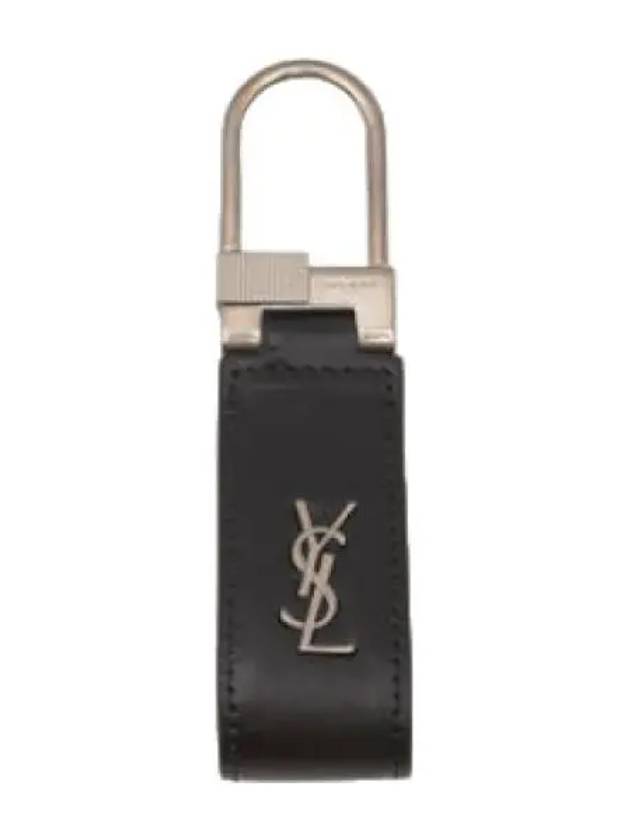 Tiny monogram keyring black key holder - SAINT LAURENT - BALAAN 1