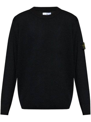 Compass Badge Knit Top Black - STONE ISLAND - BALAAN 1