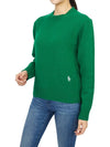 Embroidered Logo Crew Neck Wool Knit Top Green - SPORTY & RICH - BALAAN 6