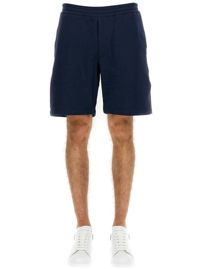 Men's Selvage Logo Tape Shorts Blue - ALEXANDER MCQUEEN - BALAAN 2