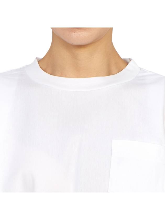 Pleats Detail Cotton Sleeveless White - SACAI - BALAAN 8