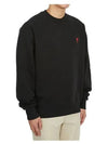 Small Heart Logo Sweatshirt Black - AMI - BALAAN 4