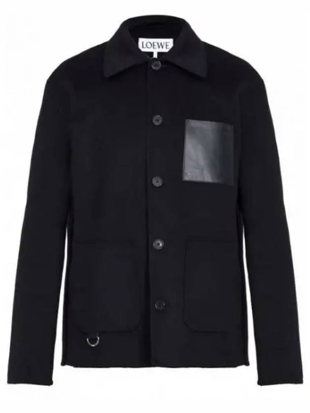 Anagram Embossed Workwear Wool Cashmere Blend Jacket Black - LOEWE - BALAAN 2