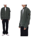 Wappen Patch Knit Zip-Up Jacket Dark Green - STONE ISLAND - BALAAN 3