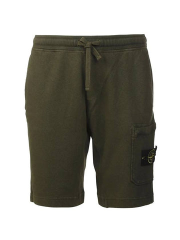 Men's MALFILE Waffen Patch Training Bermuda Shorts Green - STONE ISLAND - BALAAN.