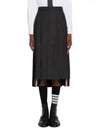 Super Twill Below Knee Pleated Skirt Dark Grey - THOM BROWNE - BALAAN