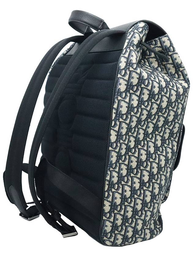 Dior Christian 1ADBA041YKS Beige Black Oblique Jacquard Saddle Men s Backpack - DIOR - BALAAN 5