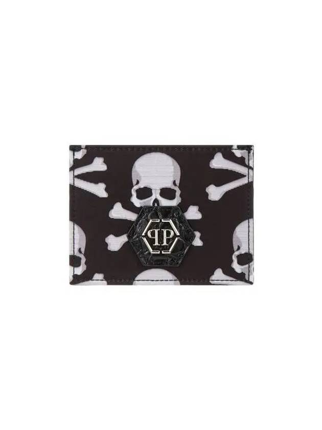 Men's Skull Pattern Card Holder Black 271827 - PHILIPP PLEIN - BALAAN 1