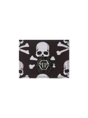 Men's Skull Pattern Card Holder Black 271827 - PHILIPP PLEIN - BALAAN 1