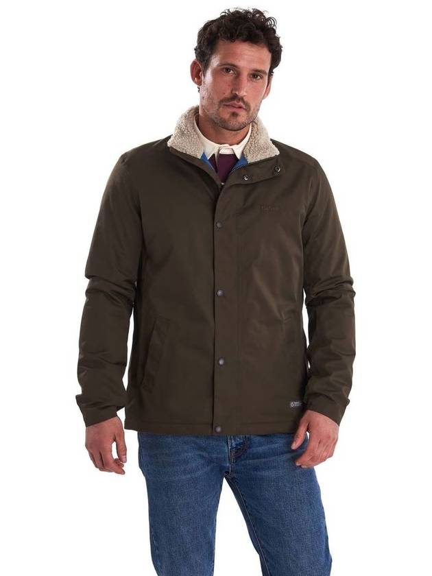 Scout Fleece Jacket Dark Olive - BARBOUR - BALAAN 4