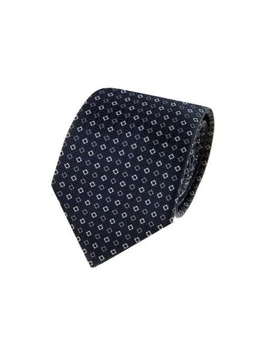 Men s Mini Diamond Pattern Silk Tie Dark Blue - GIORGIO ARMANI - BALAAN 1