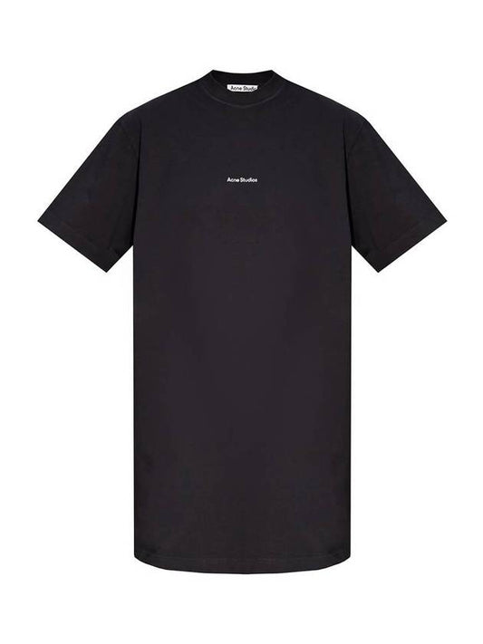 Logo Cotton T-Shirt Short Dress Black - ACNE STUDIOS - BALAAN 1