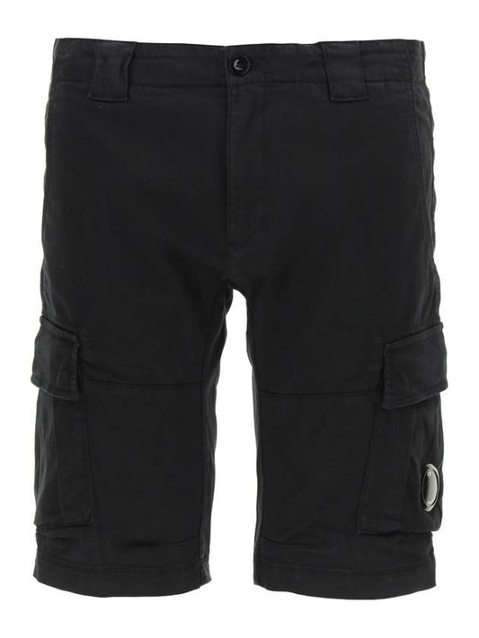 Lens Wappen Cargo Half Pants Black - CP COMPANY - BALAAN 1