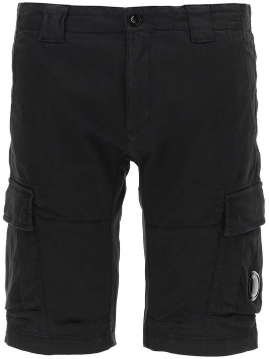 Lens Wappen Cargo Half Pants Black - CP COMPANY - BALAAN 1