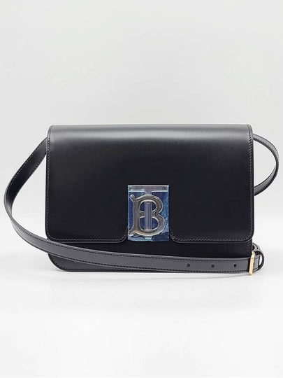 Small Leather TB Shoulder Bag Black - BURBERRY - BALAAN 2