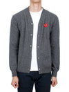 Heart Waffen V-Neck Cardigan Dark Grey - COMME DES GARCONS - BALAAN 4