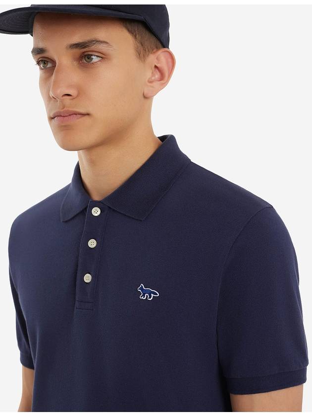 Navy Fox Patch Classic Polo Shirt Navy - MAISON KITSUNE - BALAAN 3