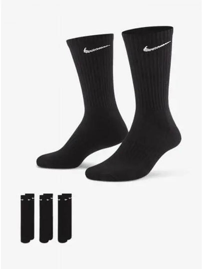 Everyday Cushioned Training Crew Socks 3 Pack Black - NIKE - BALAAN 2