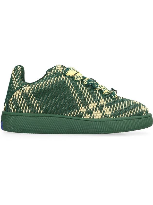 Check Square Toe Low Top Sneakers Green - BURBERRY - BALAAN 3