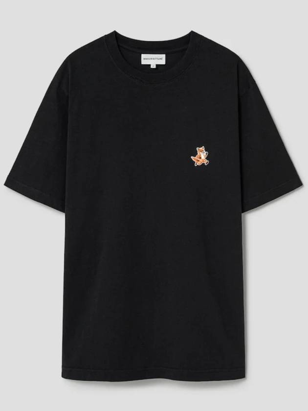 Chillax Fox Patch Regular Short Sleeve T-Shirt Black - MAISON KITSUNE - BALAAN 9