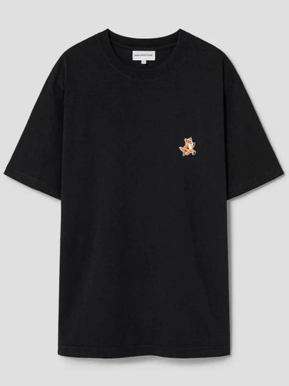 Chillax Fox Patch Regular Short Sleeve T-Shirt Black - MAISON KITSUNE - BALAAN 2